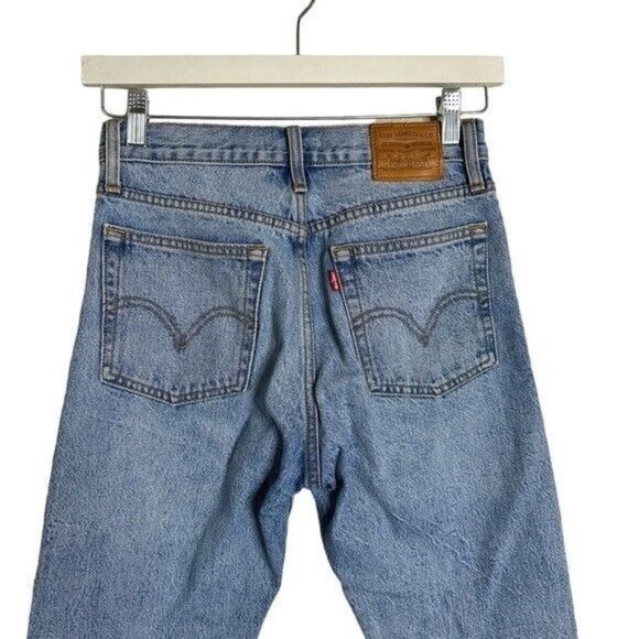 Levi’s Premium Wedgie Button Fly Straight Leg Ankle Jeans Size 25 - Picture 7 of 12